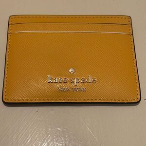 Kate Spade Madison Saffiano Leather Cardholder Case Daffodil Golden Yellow New